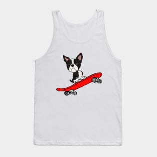 Boston Terrier On Skateboard Tank Top